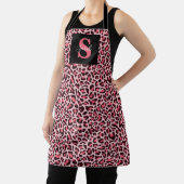 ヒョウ柄モノグラムトレンディーホットピンクエプロン エプロン (インサイチュ)