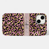 ヒョウ柄モノグラム ローズゴールド ブラック Case-Mate iPhoneケース (裏面 (横))