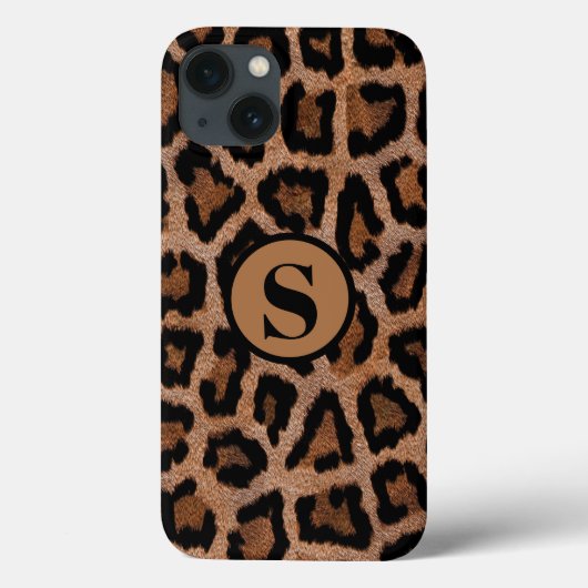 ヒョウ柄モノグラム 名前 Case-Mate iPhoneケース (裏面)