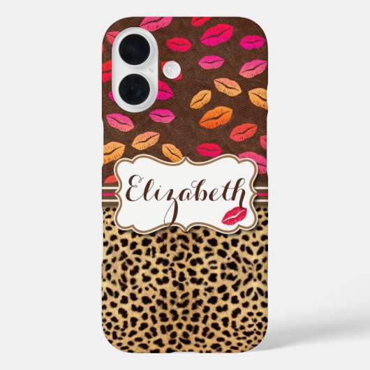 ヒョウ柄リップキス オーダーメイド Case-Mate iPhoneケース (裏面)