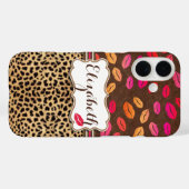 ヒョウ柄リップキス オーダーメイド Case-Mate iPhoneケース (裏面 (横))