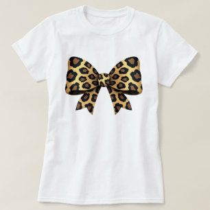 ヒョウ柄リボンシャツデザイン トレンディ・コケット Tシャツ