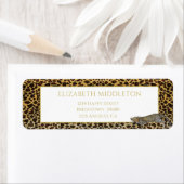 ヒョウ柄ワイルドトロピカルモノグラム ラベル (インサイチュ)