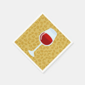 ヒョウ柄ワイングラス スタンダードカクテルナプキン (角)