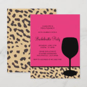 ヒョウ柄ワインバチェロレッテ 招待状 (正面/裏面)