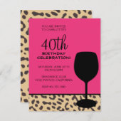 ヒョウ柄ワインバーサデー 招待状 (正面/裏面)