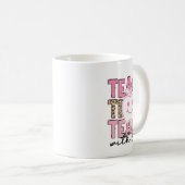 ヒョウ柄先生感謝Tシャツ 愛を込めて教える コーヒーマグカップ (正面右)