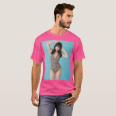 ヒョウ柄水着の女性 Tシャツ (正面フル)