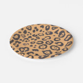ヒョウ柄絵画動物 ペーパープレート (アングル)