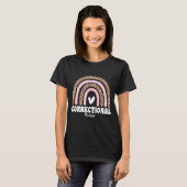ヒョウ柄虹色矯正看護師法医学看護 Tシャツ (正面フル)