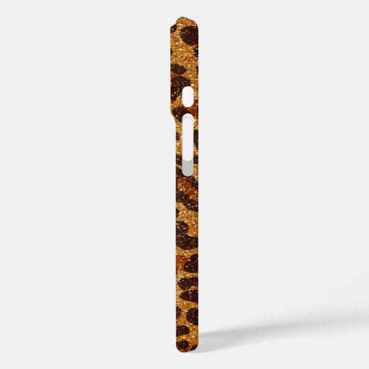 ヒョウ柄金ゴールドグリッター Case-Mate iPhoneケース (裏面 / 左)