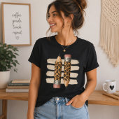 ヒョウ柄鉛筆の先生デザイン Tシャツ
