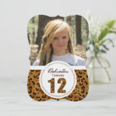 ヒョウ柄12歳誕生日 : 画像 : パーティー招待状 招待状 (スタンド正面)