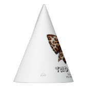 ヒョウ柄2野生の弓2番目の誕生日 パーティーハット (左)