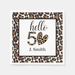 ヒョウ柄50誕生日 スタンダードカクテルナプキン
