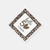 ヒョウ柄50誕生日 スタンダードカクテルナプキン (角)