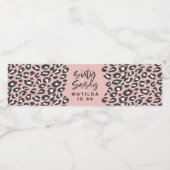 ヒョウ柄60歳の生誕ピンク ペットボトルラベル (シングルラベル)