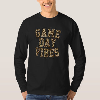 ヒョウ柄 アメリカンフットボール バレーボール ゲームデイ Tシャツ