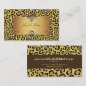 ヒョウ柄 / オリーブグリーン / 名刺 (正面/裏面)