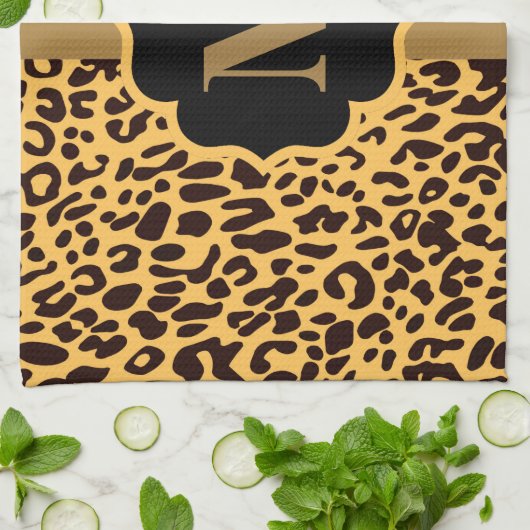 ヒョウ柄 キッチンタオル (折り畳み)
