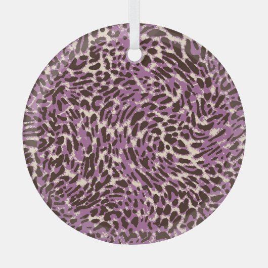 ヒョウ柄、クラシック動物の柄。 ガラスオーナメント (正面)