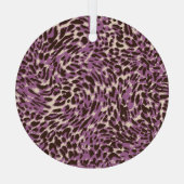 ヒョウ柄、クラシック動物の柄。 ガラスオーナメント (裏面)