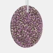 ヒョウ柄、クラシック動物の柄。 ガラスオーナメント (正面右)