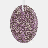ヒョウ柄、クラシック動物の柄。 ガラスオーナメント (正面左)
