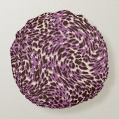 ヒョウ柄、クラシック動物の柄。 ラウンドクッション (裏面)