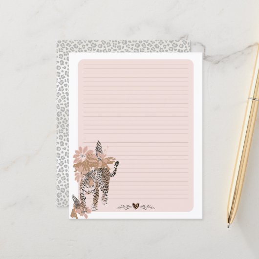 ヒョウ柄、ジャングル文字紙、アニマルプリント (正面/裏面インサイチュ)