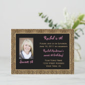 ヒョウ柄 スウィート16 バースデー 招待状 (スタンド正面)