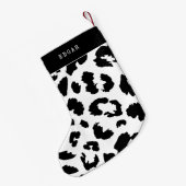 ヒョウ柄 スモールクリスマスストッキング (裏面 (吊り時))