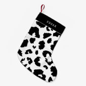 ヒョウ柄 スモールクリスマスストッキング (正面 (吊り時))