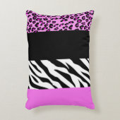 ヒョウ柄,ゼブラ柄,アニマルプリント,ピンク アクセントクッション (正面(垂直))