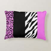 ヒョウ柄,ゼブラ柄,アニマルプリント,ピンク アクセントクッション (裏面)