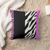 ヒョウ柄，ゼブラ柄，アニマルプリント，ピンク クッション (ブランケット)