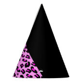 ヒョウ柄，ゼブラ柄，アニマルプリント，ピンク パーティーハット (左)