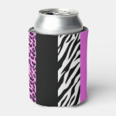 ヒョウ柄,ゼブラ柄,アニマルプリント,ピンク 缶クーラー (缶正面)