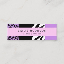 ヒョウ柄、ゼブラ柄、アニマルプリント、紫 スキニー名刺