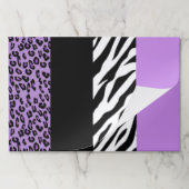 ヒョウ柄、ゼブラ柄、アニマルプリント、紫 ペーパーパッド (折り畳み)