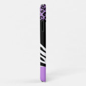 ヒョウ柄、ゼブラ柄、アニマルプリント、紫 Case-Mate iPhoneケース (裏面/右)