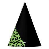 ヒョウ柄，ゼブラ柄，アニマルプリント，緑 パーティーハット (左)