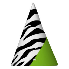 ヒョウ柄，ゼブラ柄，アニマルプリント，緑 パーティーハット