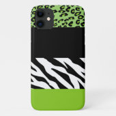 ヒョウ柄,ゼブラ柄,アニマルプリント,緑 Case-Mate iPhoneケース (裏面)