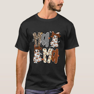 ヒョウ柄 チェックパターン チェリー ゴースト ママ ハロウィン ラ Tシャツ