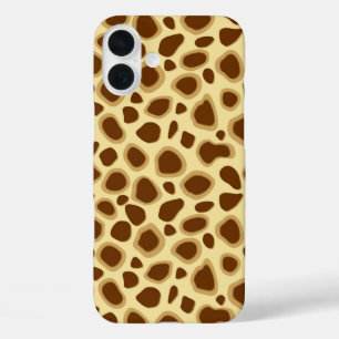 ヒョウ柄 – チョコレートブラウンとカメルタン iPhone 16 PLUSケース