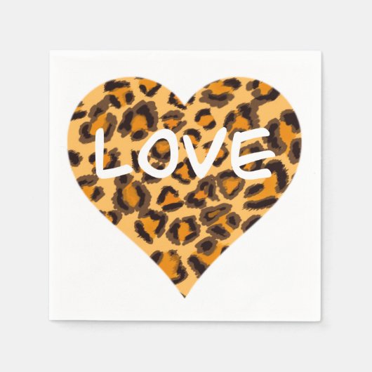 ヒョウ柄、チーズデザイン スタンダードカクテルナプキン (正面)