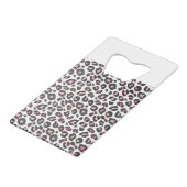 ヒョウ柄，チーズプリント，ピンクガーリー, クレジットカード栓抜き (裏面アングル)