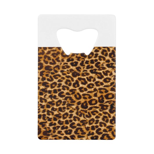ヒョウ柄，チーズプリント，ピンクガーリー, クレジットカード栓抜き (正面)