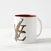 ヒョウ柄 デザイン シャツ 高級 デザイナー ロゴ ユニーク ツートーンマグカップ (正面右)